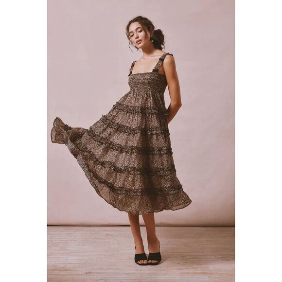 Sister Jane Lisette Leopard Print Midi Dress Size XS NWT - Picture 2 of 9